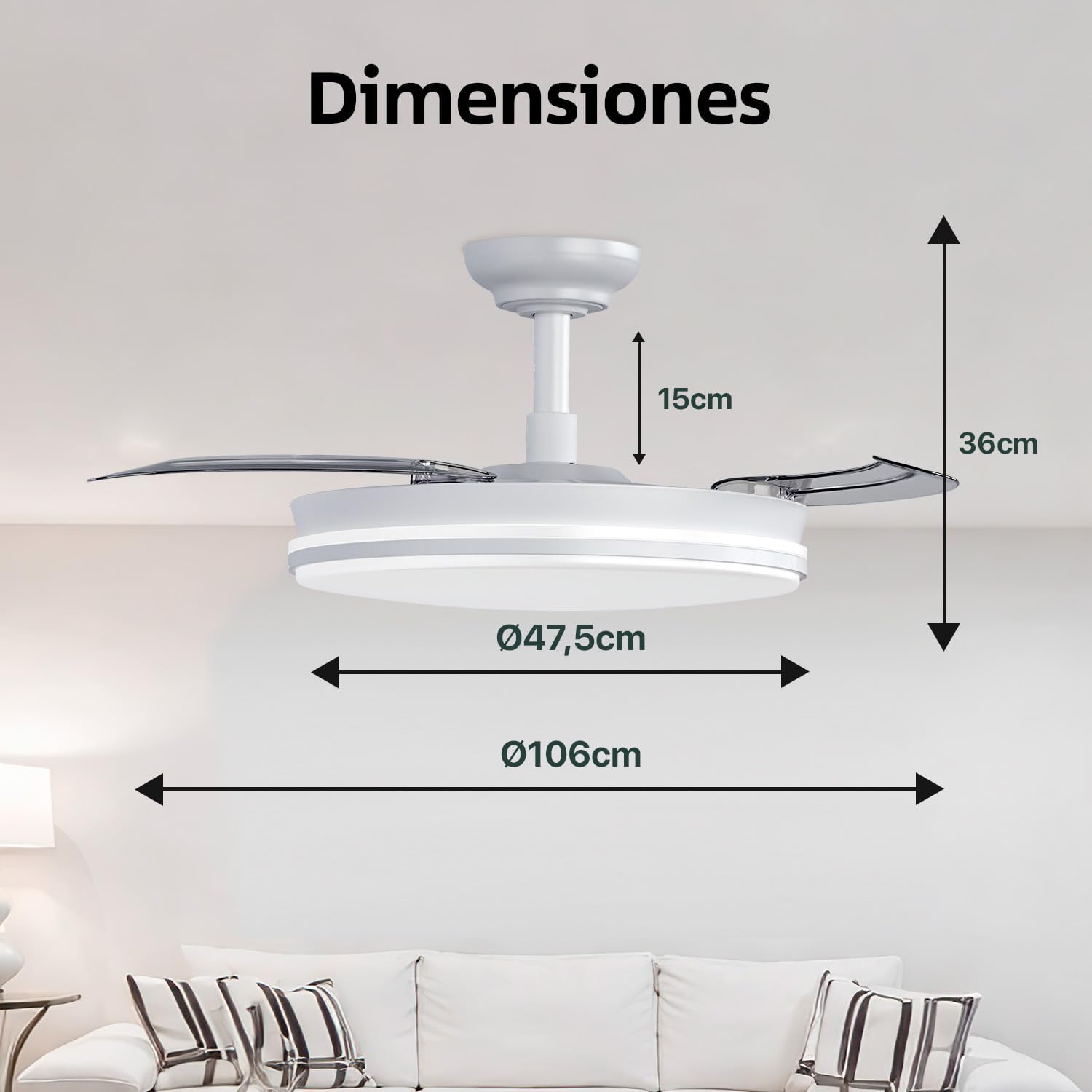 Ventilador de Techo con Luz Relajante